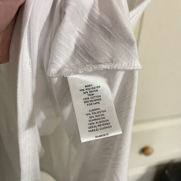 RXB Womens NWT White Cream Embroidered Shark Bite Hem Bohemian Blouse Large - Picture 6 of 8